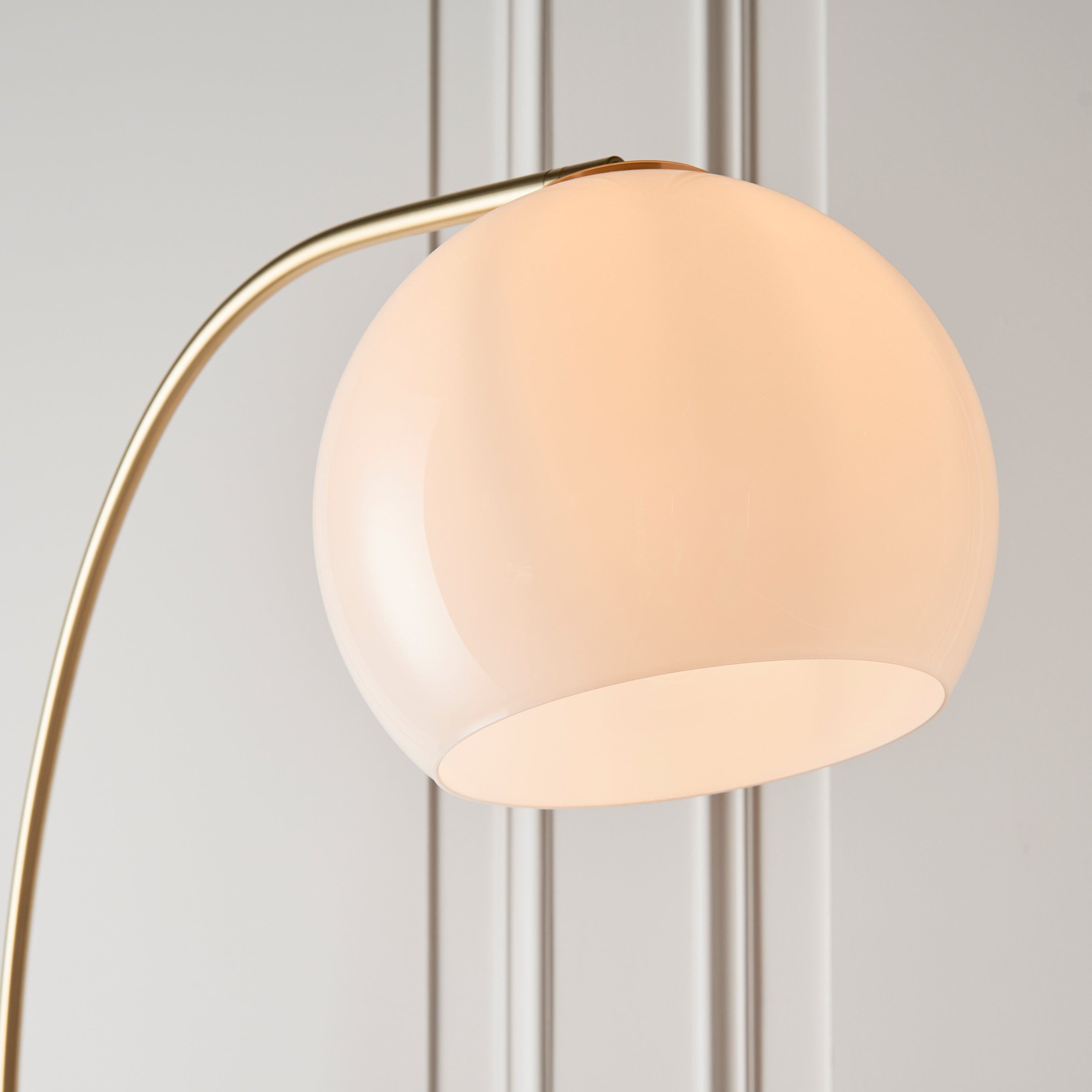 Alser Gold Orb Floor Lamp with White Marble Base